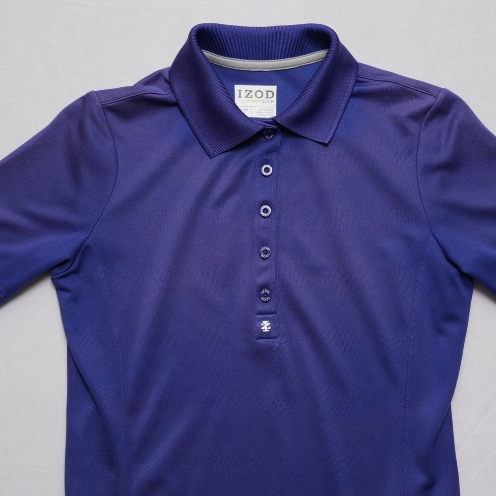 IZOD Golf Polo Women XS Purple Short Sleeve Performance Moisture Wicking - Picture 2 of 13